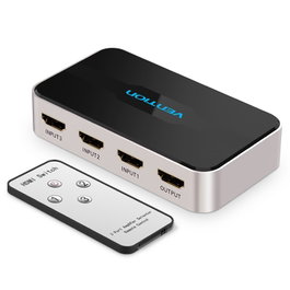 Vention Duplicador HDMI AFFH0 4x HDMI Hembra a HDMI Macho Gris